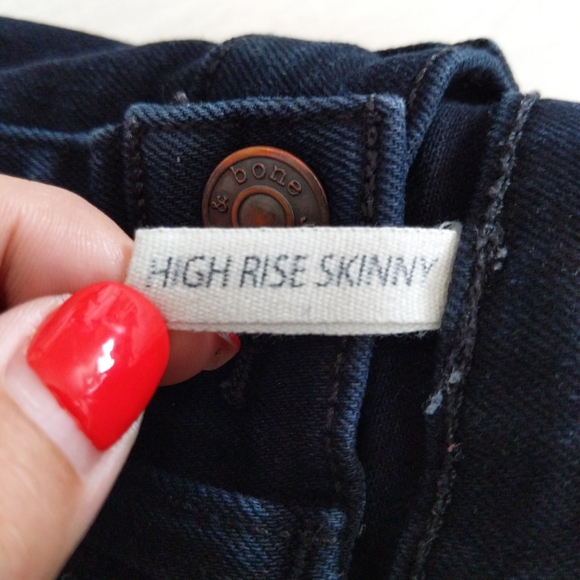 rag & bone High-rise Skinny Ankle Jeans in Coal - Picture 8 of 13